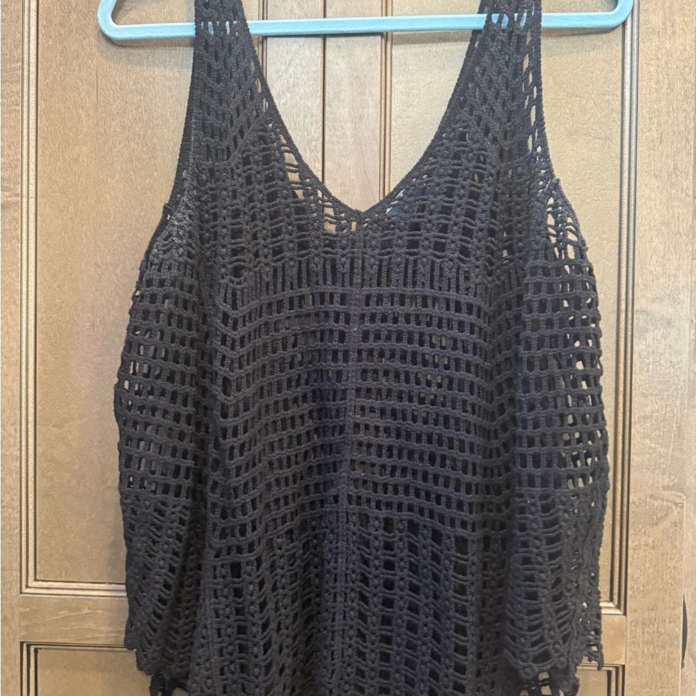 Black Crochet Tank Top
